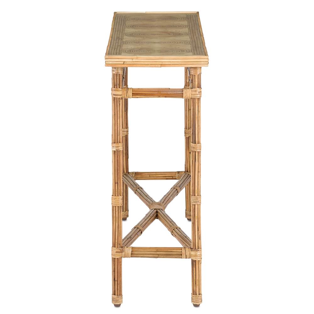 Currey And Company 3000-0174 Natural Rattan,Clear Silang Console Table Image 3
