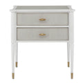 Currey And Company 3000-0191 Off White,Fog,Brass Aster Nightstand Image 1
