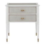 Currey And Company 3000-0191 Off White,Fog,Brass Aster Nightstand Image 1