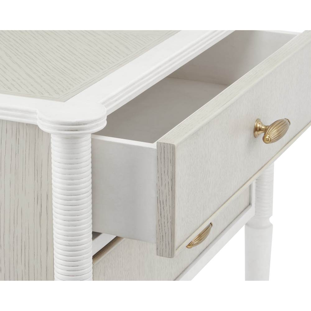 Currey And Company 3000-0191 Off White,Fog,Brass Aster Nightstand Image 4