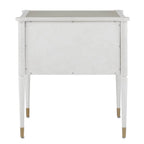 Currey And Company 3000-0191 Off White,Fog,Brass Aster Nightstand Image 2
