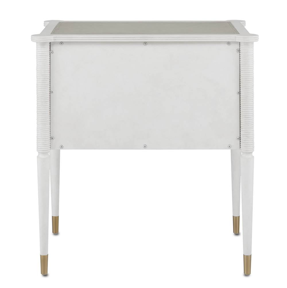 Currey And Company 3000-0191 Off White,Fog,Brass Aster Nightstand Image 2