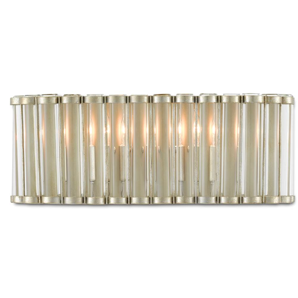 Currey And Company 5000-0187 Contemporary Silver Leaf,Clear Warwick Wall Sconce Image 1
