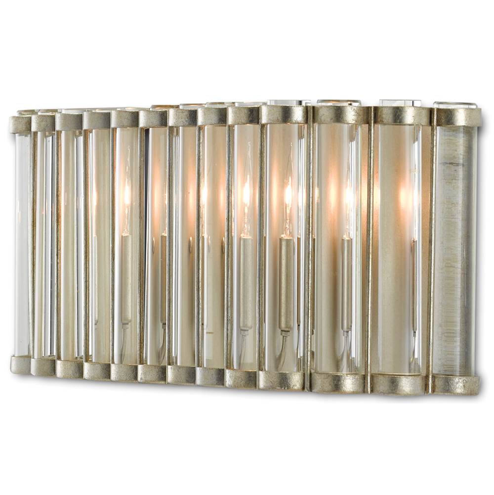 Currey And Company 5000-0187 Contemporary Silver Leaf,Clear Warwick Wall Sconce Image 2