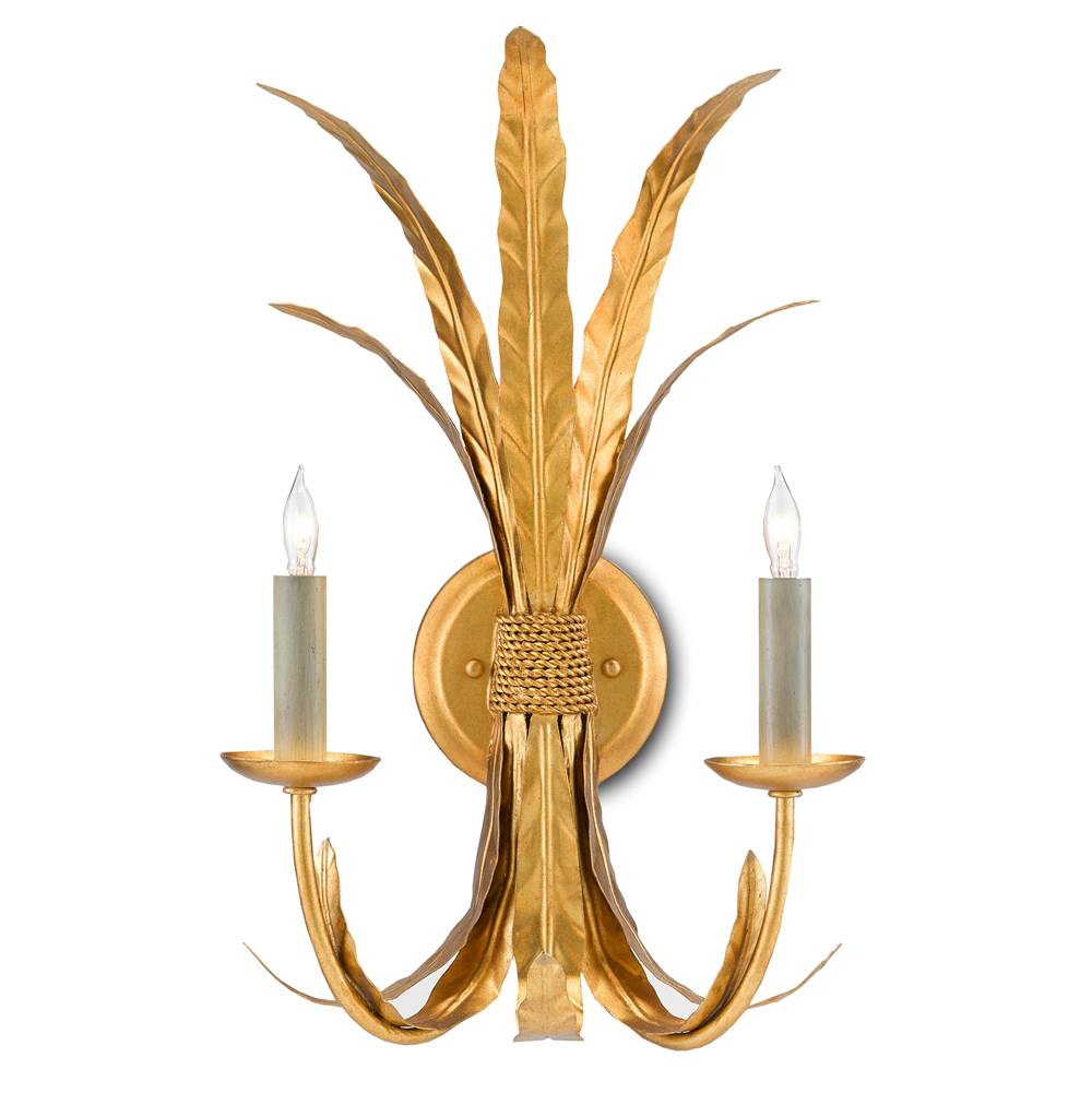 Currey And Company 5000-0188 Grecian Gold Leaf Bette Wall Sconce Image 1