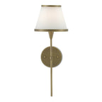 Currey And Company 5800-0001 Antique Brass,Opaque Glass Brimsley Brass Wall Sconce Image 1