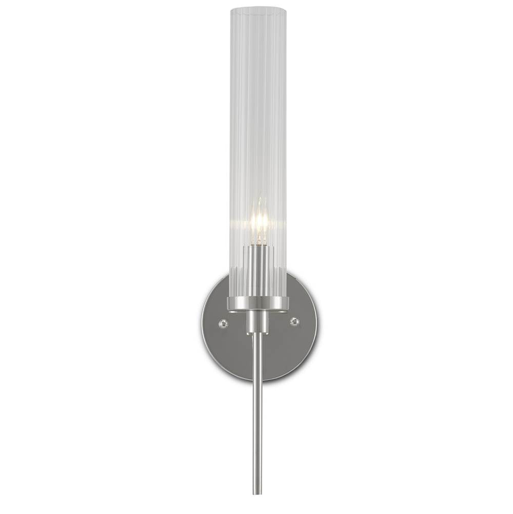 Currey And Company 5800-0005 Polished Nickel,Clear Bellings Nickel Wall Sconce Image 1