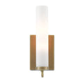 Currey And Company 5800-0010 Antique Brass,Opaque Glass Brindisi Brass Wall Sconce Image 1