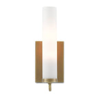 Currey And Company 5800-0010 Antique Brass,Opaque Glass Brindisi Brass Wall Sconce Image 1