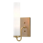 Currey And Company 5800-0010 Antique Brass,Opaque Glass Brindisi Brass Wall Sconce Image 3