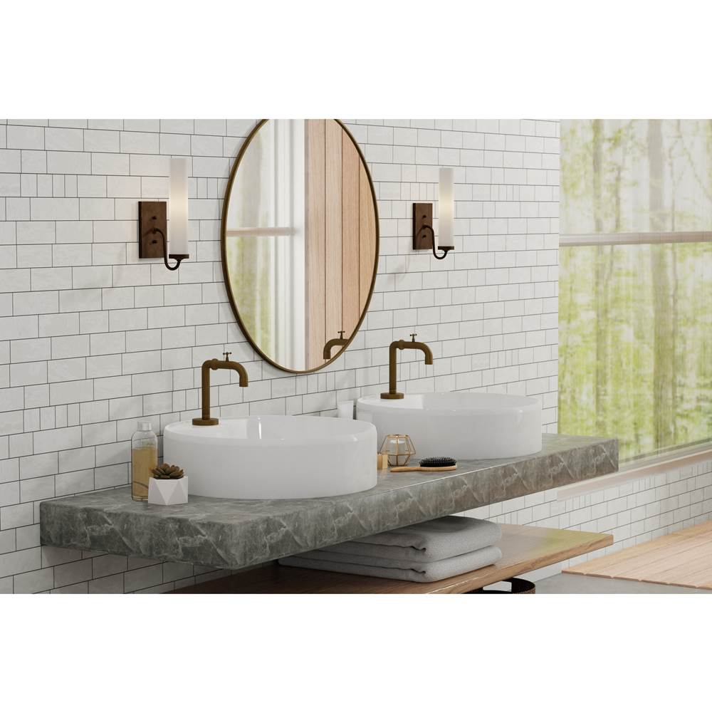 Currey And Company 5800-0010 Antique Brass,Opaque Glass Brindisi Brass Wall Sconce Image 2