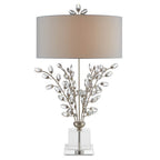 Currey And Company 6000-0727 Silver Leaf,Clear Forget-me-not Silver Table Lamp Image 1