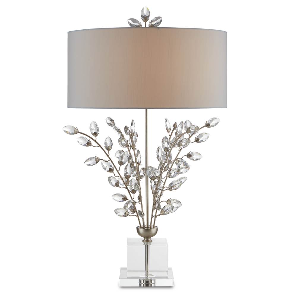Currey And Company 6000-0727 Silver Leaf,Clear Forget-me-not Silver Table Lamp Image 1
