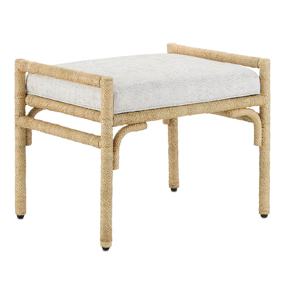 Currey And Company 7000-1162 Natural Olisa Pearl Ottoman Image 1