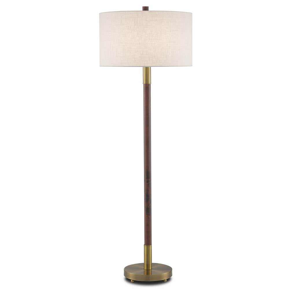 Currey And Company 8000-0081 Gray Salt,Antique Brass Bravo Floor Lamp Image 1