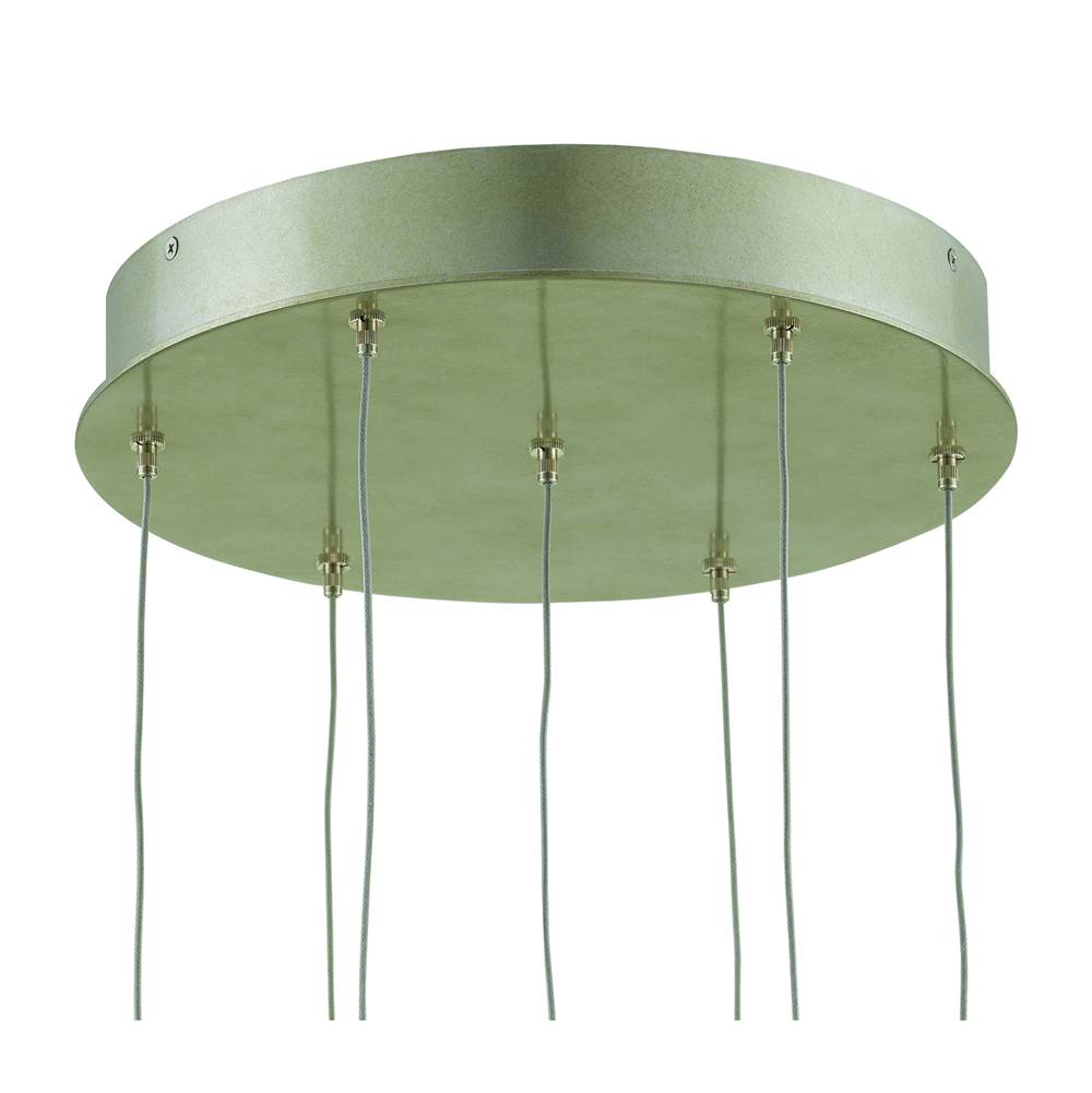 Currey And Company 9000-0704 Painted Silver,Antique Brass Glace 7-light Multi-drop Pendant Image 3