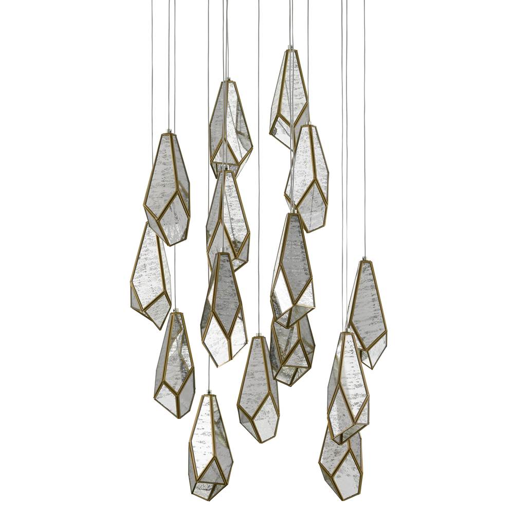 Currey And Company  Glace Round  15-light Multi-drop Pendant