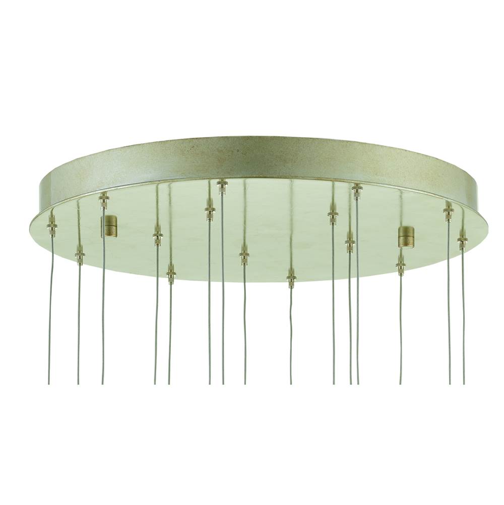 Currey And Company 9000-0705 Painted Silver,Antique Brass Glace Round  15-light Multi-drop Pendant Image 2