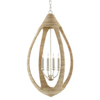 Currey And Company 9000-0753 Natural Abaca Rope,Contemporary Silver Leaf,Smokewood Menorca Chandelier Image 1