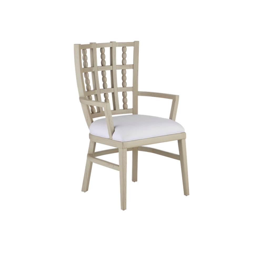Currey And Company 7000-0711  Norene Gray Armchair, Muslin Image 1