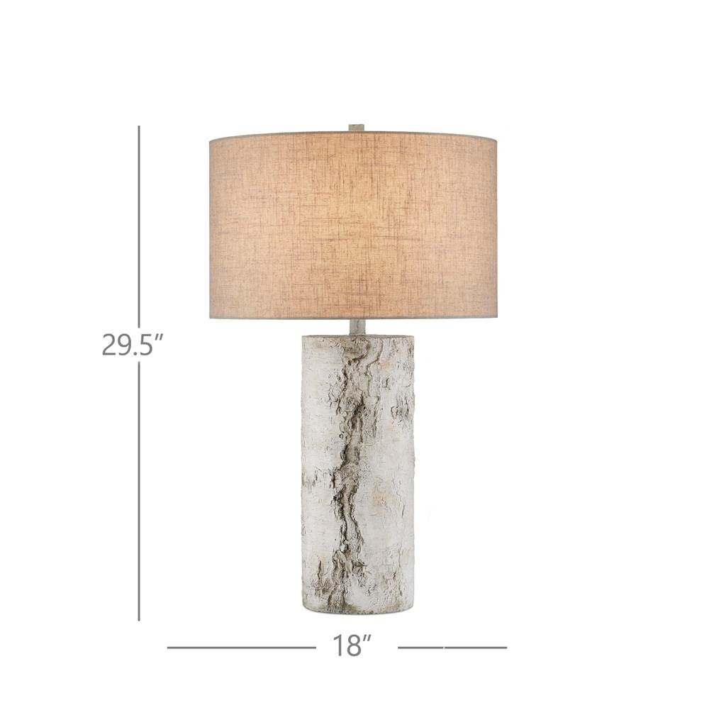 Currey And Company 6000-0979 Birch White,Gray Faux Birch Table Lamp Image 2