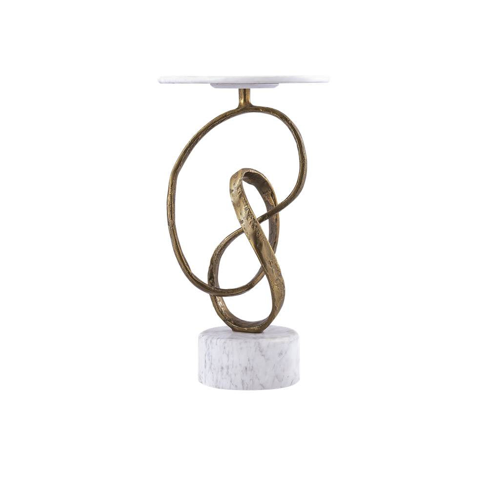 Currey And Company 4000-0196 Antique Brass,Natural Ruban Accent Table Image 3