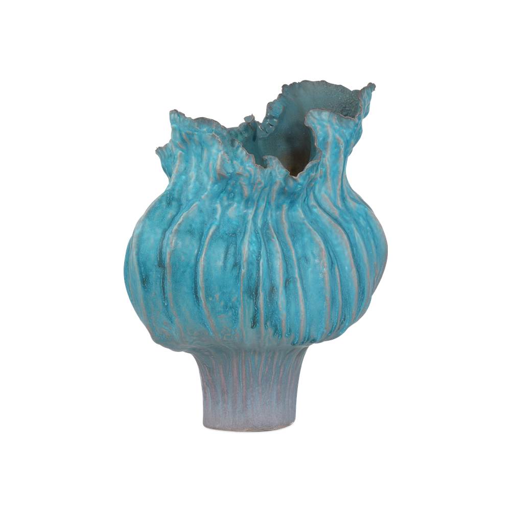 Currey And Company 1200-0981 Blue Flying Silk Blue Vase Image 5