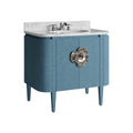 Currey And Company 3800-0015 Blue Briallen 36'' Blue Vanity With Oval Undermount Sink Image 1