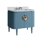 Currey And Company 3800-0015 Blue Briallen 36'' Blue Vanity With Oval Undermount Sink Image 1