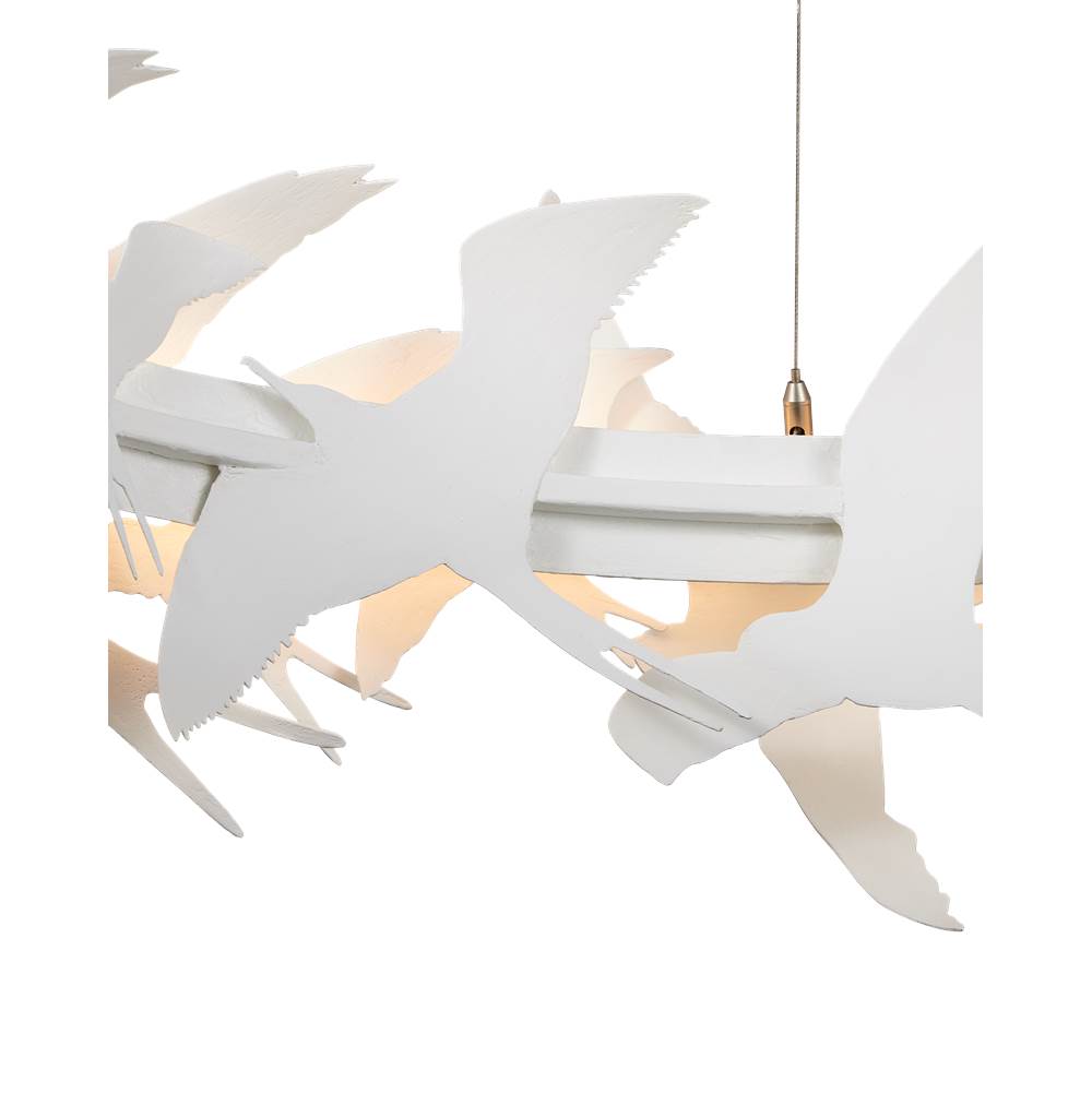 Currey And Company 9000-1262 Gesso White Tijereta White Chandelier Image 5