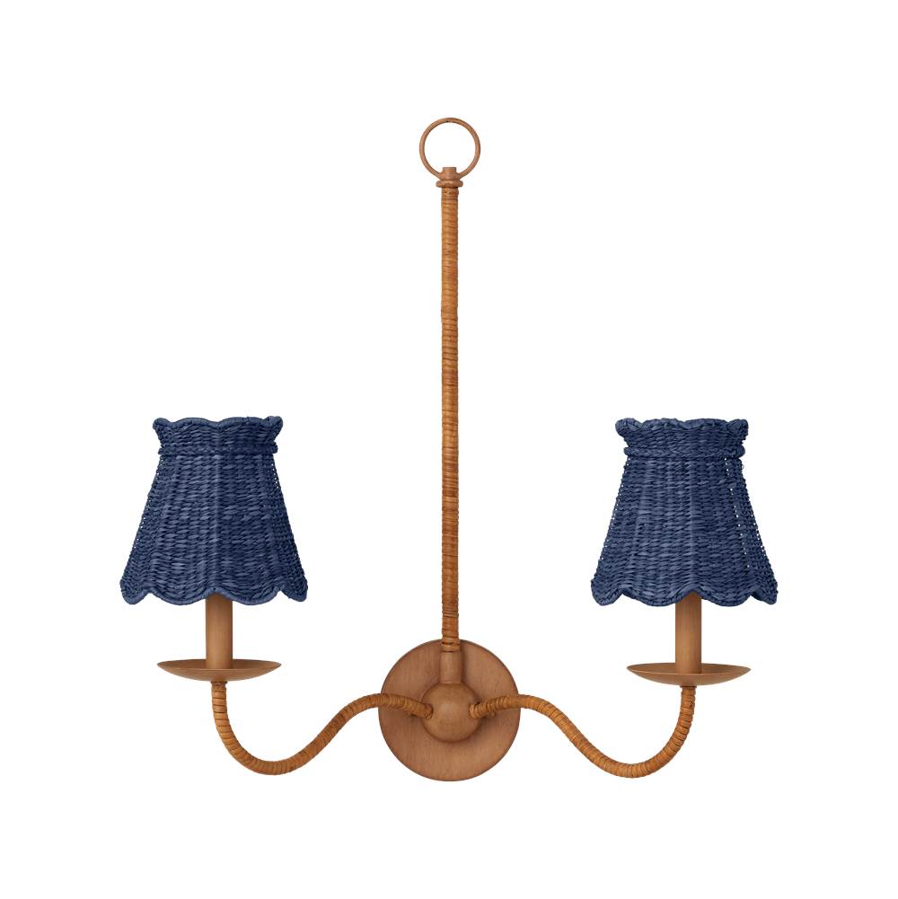 Currey And Company 0900-0037 Indigo Annabelle Indigo Tapered Chandelier Shade Image 5