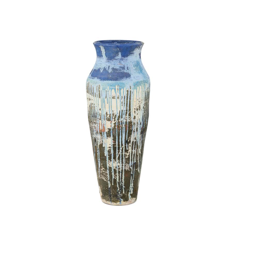 Currey And Company 2200-0043 Antique Blue Drip Capizzi Blue Drip Urn Image 1