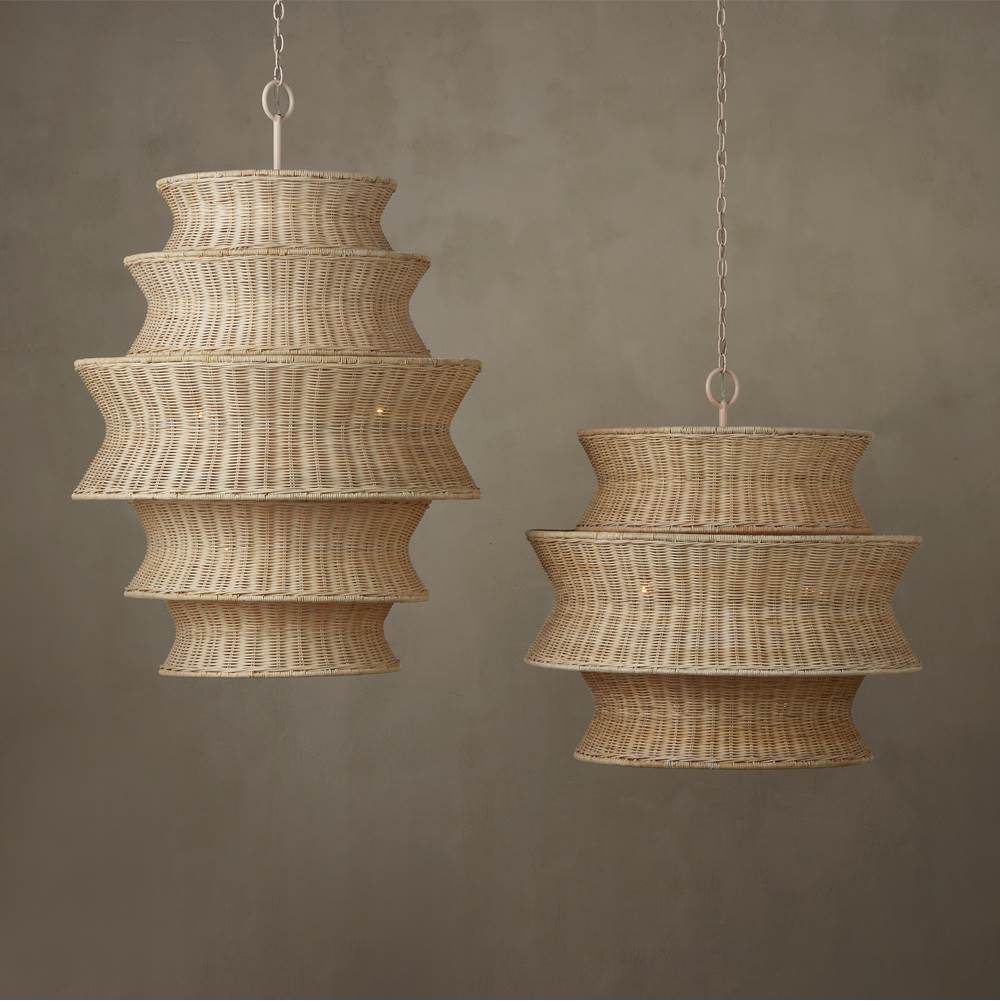 Currey And Company 9000-1083 Bleached Natural,Vanilla Phebe Large Chandelier Image 2