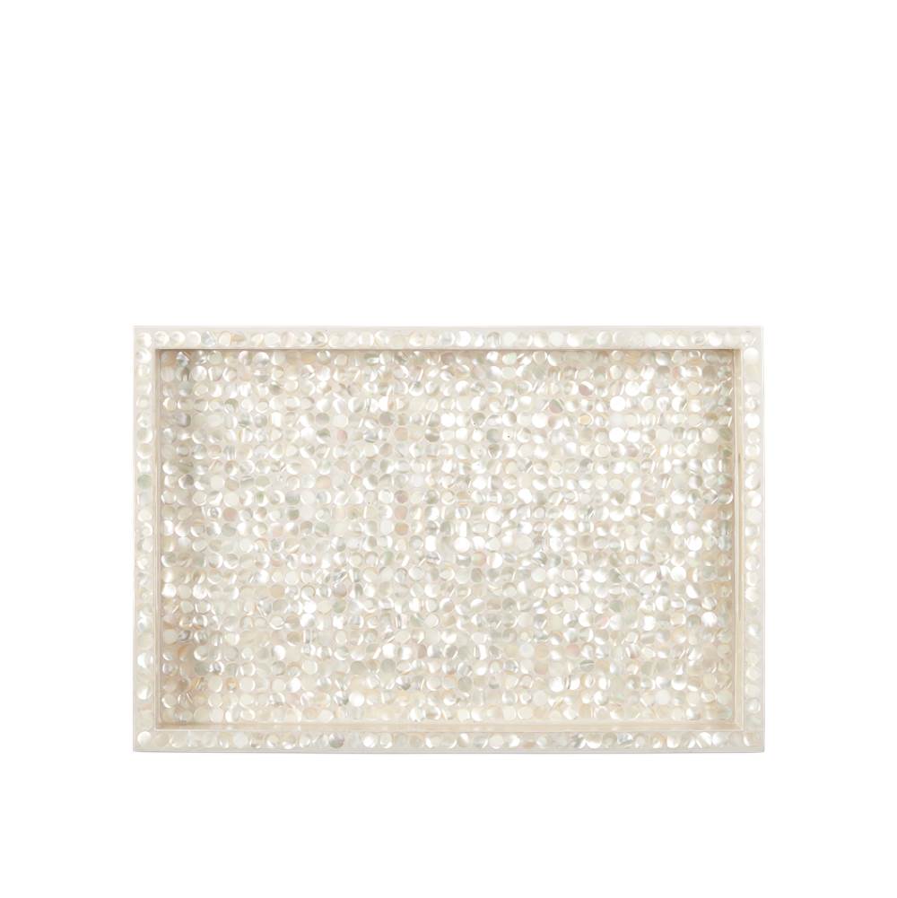 Currey And Company 1200-1020  Gerri Dot Mother Of Pearl Tray Set Of 2 Image 3
