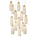 Currey And Company 9000-1188 White,Antique Brass,Silver Parish 15-light Round Multi-drop Pendant Image 1