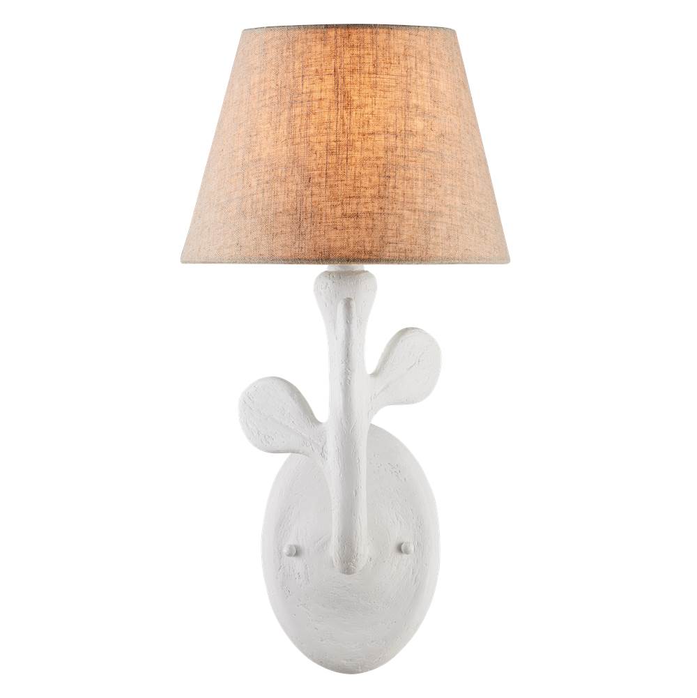 Currey And Company 5000-0240 Gesso White Charny Wall Sconce Image 5