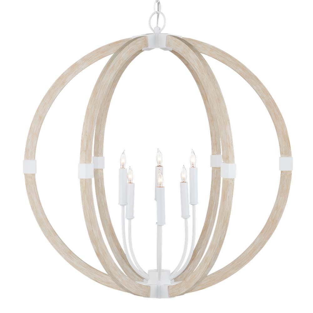 Currey And Company 9000-1131 Sandstone,Sugar White Bastian Sandstone Orb Chandelier Image 1