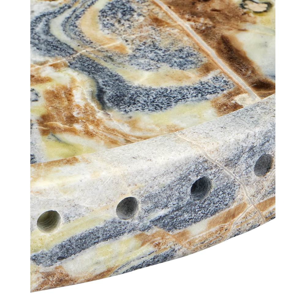 Currey And Company Freya Floral Jade Marble Tray