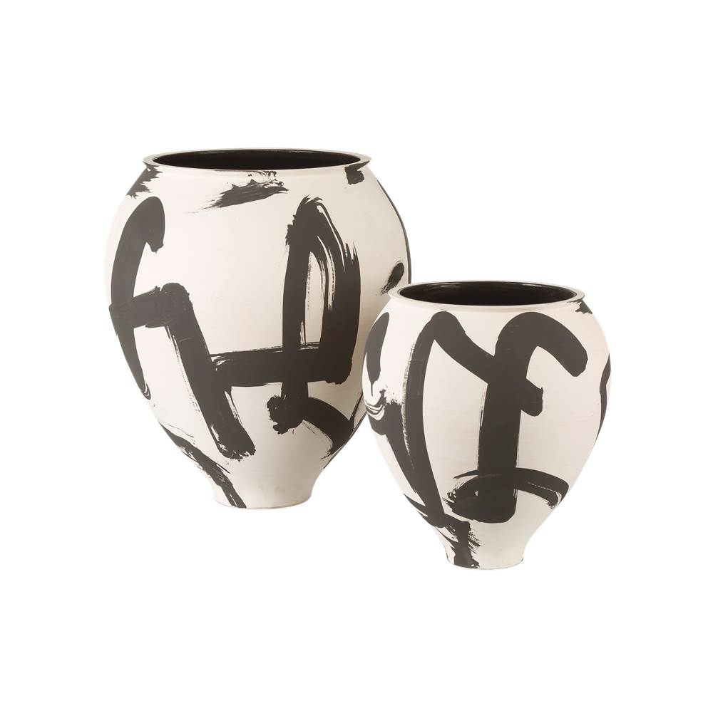 Currey And Company 1200-0869 Off White,Black Kenzo Medium Vase Image 4