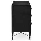 Currey And Company 3000-0250 Black Lacquered Linen,Champagne Verona Black Three-drawer Chest Image 5