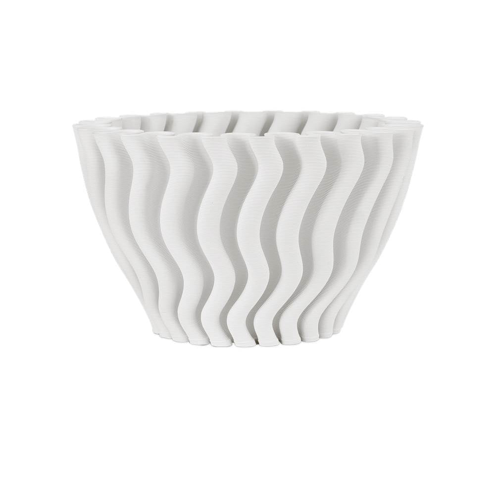 Currey And Company 1200-0933 White Ripple White Vase Image 1