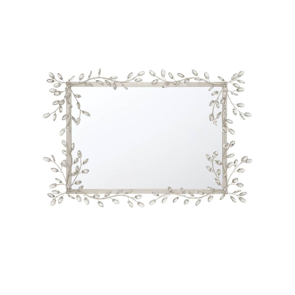 Currey And Company 1000-0162 Silver Forget-me-not Silver Rectangular Mirror Image 6