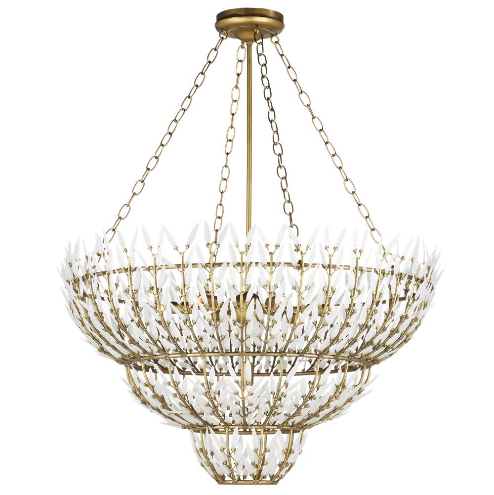 Currey And Company 9000-1099 Brass,White Magnum Opus Large Chandelier Image 4