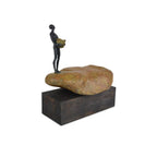 Currey And Company 1200-0911 Brown,Bronze,Green Man On Rock Small Bronze Image 5
