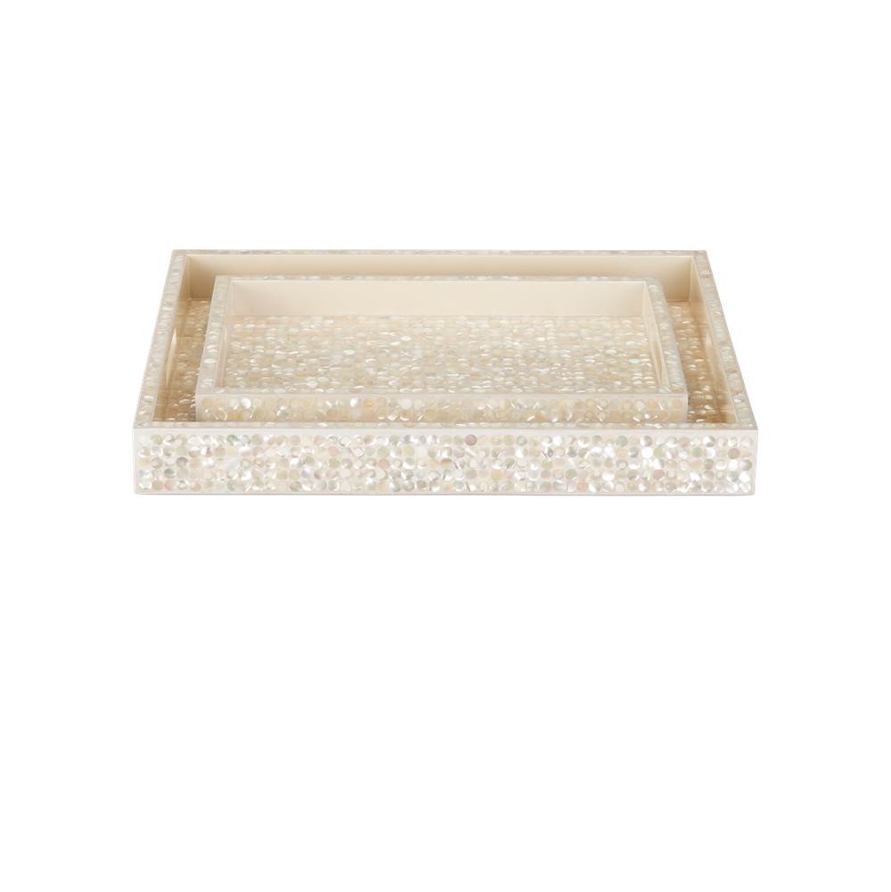 Currey And Company 1200-1020  Gerri Dot Mother Of Pearl Tray Set Of 2 Image 5