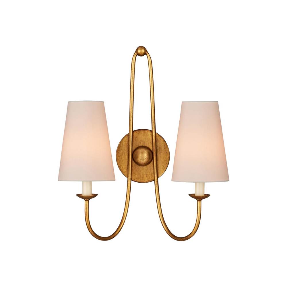 Currey And Company 5000-0318 Antique Gold Leaf Brayden Double-light Wall Sconce Image 1