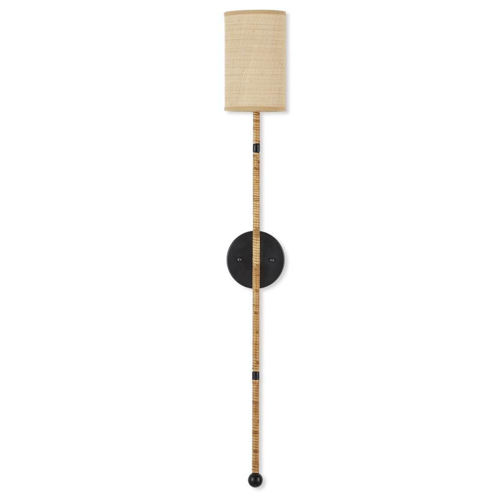 Currey And Company 5000-0229 Natural,Satin Black Capriole Wall Sconce Image 4