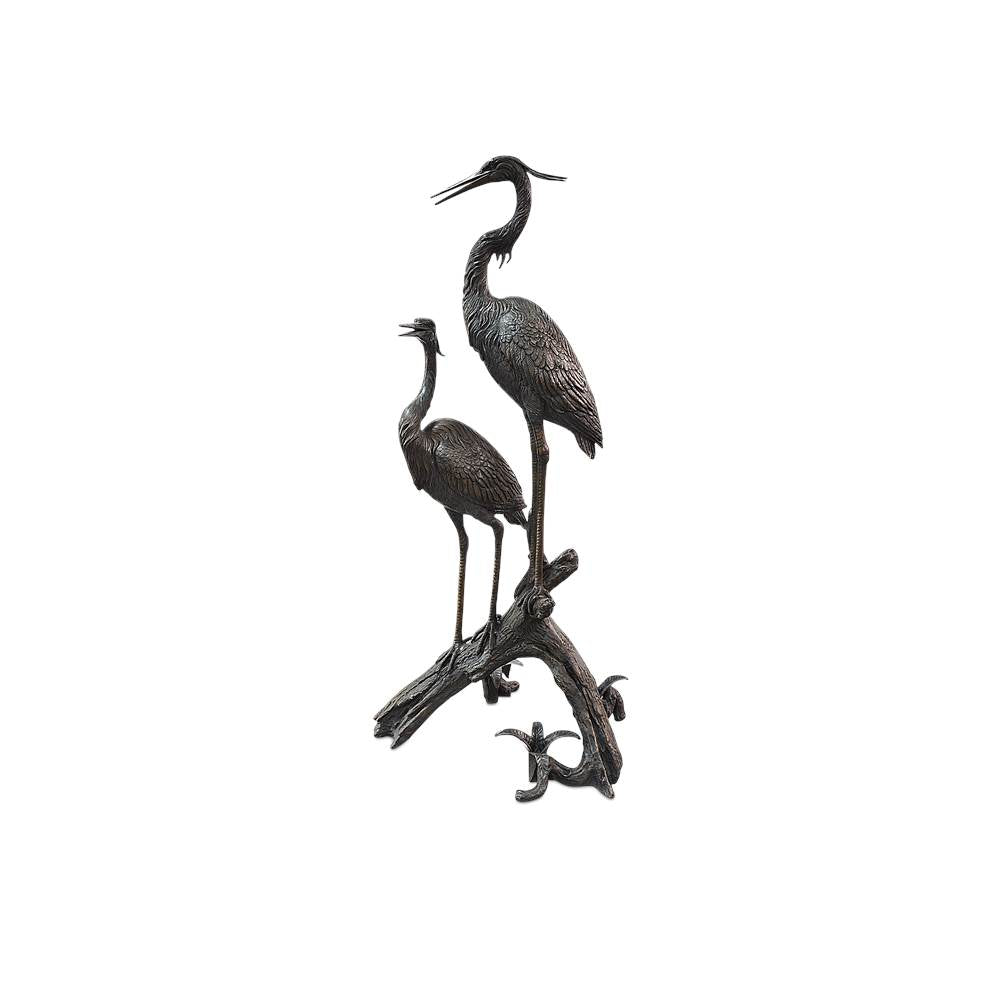 Currey And Company 1200-0913 Bronze Herons On Branch Bronze Image 1