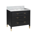 Currey And Company 3800-0006 Black Lacquered Linen,Natural,White,Champagne Verona 36'' Black Linen Vanity With Rectangular Undermount Sink Image 7