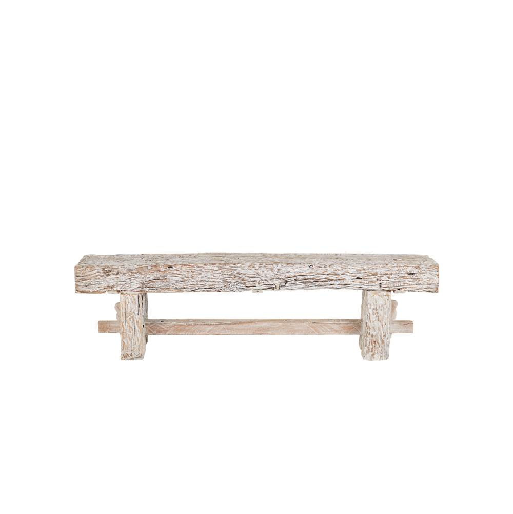Currey And Company 3000-0306 Whitewash Holland Bench Image 6